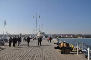 Blick von der Seebrücke auf die Stadt